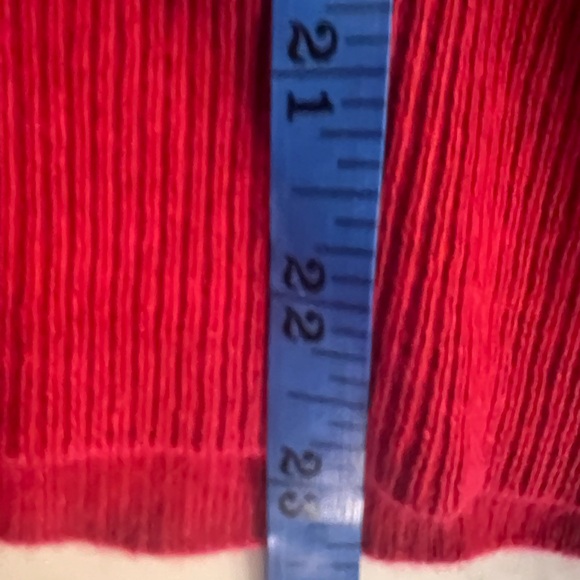 New 7th Avenue New York & Co Glitter Button V Neck L/S Cardigan Sz Small Red - Picture 7 of 8